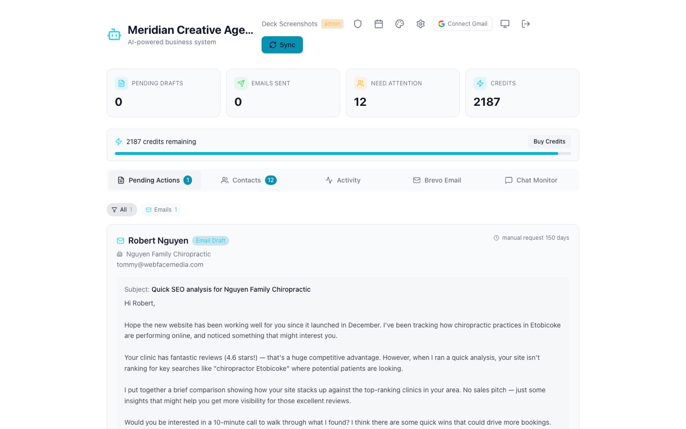 Agent platform dashboard